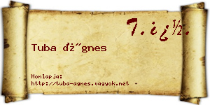 Tuba Ágnes névjegykártya